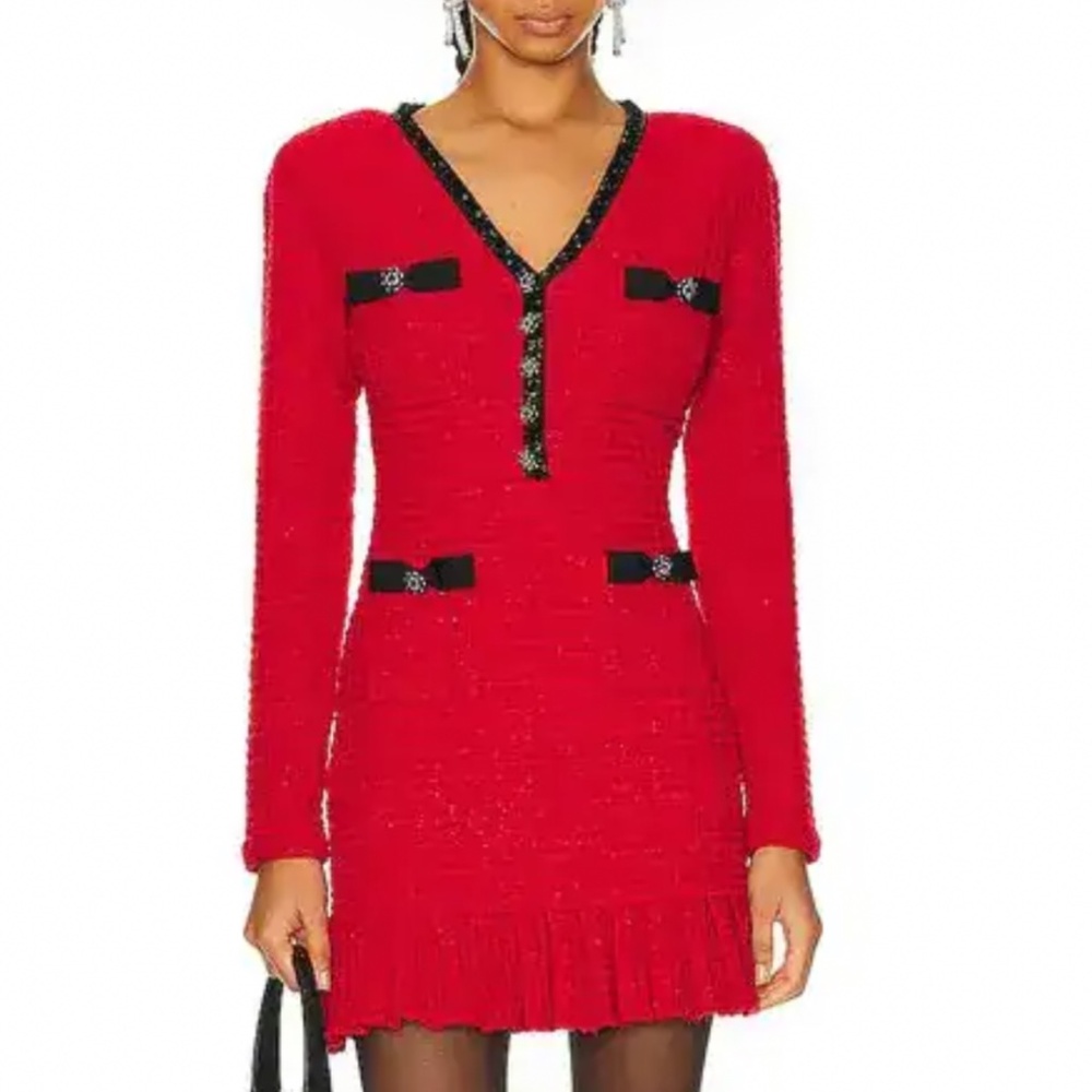 Self portrait red mini dress